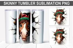 Christmas Horse Tumbler Wrap PNG - Festive Horse Design Product Image 1