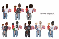 Mom with son clipart PNG Family clipart Product Image 2