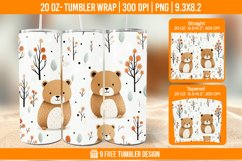 3D Bear In Snow Tumbler Wrap Designs Product Image 1