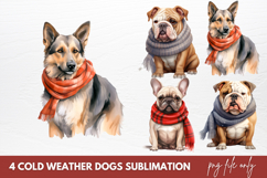Christmas Cold Weather Dogs Sublimation Clipart Product Image 1