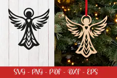 Christmas Angel laser SVG PNG| Christmas ornament Product Image 2