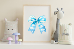 Soft Blue Cloudy Sky Coquette Bow Clipart Product Image 7