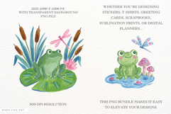 Summer Frog &amp; Dragonfly Pond Clipart Product Image 2