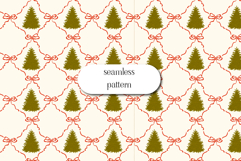 Christmas Tree Ribbon Lattice Seamless Holiday Pattern Product Image 1
