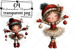 Whimsical Christmas Nutcracker Clipart Watercolor PNG Product Image 1
