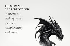 Watercolour Fantasy Black Dragon Clipart Product Image 2