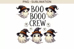 Boo Boo Crew Halloween PNG, Retro Ghosts Collection, Funny Product Image 5