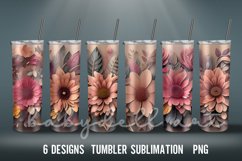 3D Flowers Tumbler | Sublimation 20 oz Skinny Tumbler Product Image 1