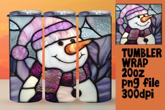 3D Snowman Tumbler Wrap Holiday Design Product Image 1