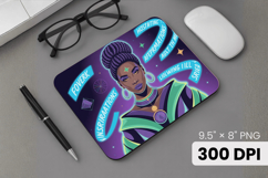 Afro Girl / Woman braided hair Mouse Pad, Black Queen PNG Product Image 1