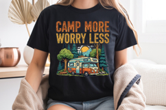 Camp More Worry Less PNG, Vintage Camper Sublimation Design Product Image 8