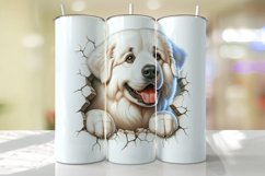 Great Pyrenees Peeking from the Cracked wall Tumbler Wrap Product Image 1