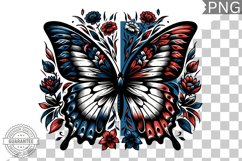 4Th Of July Flora Butterfly - Sublimation 4th of July PNG Product Image 1