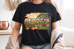 Georgia State PNG, Vintage Peach State Botanical Sublimation Product Image 8