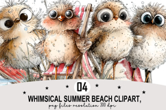 Whimsical Summer Beach Clipart Watercolor Beach Clipart Product Image 1