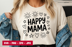 Happy Mama Quote Typography SVG PNG Product Image 1