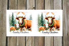 Country Christmas | 4 cow Sublimation Mug design PLUS Product Image 4