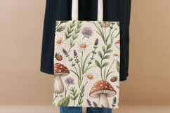Cottagecore Mushroom Wildflower Paper, Seamless Watercolor Product Image 8
