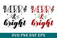 Merry &amp; Bright SVG, Christmas Cut File, Merry And Bright SVG Product Image 1