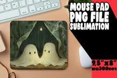 Spooky Ghost Mouse Pad Design PNG Product Image 1