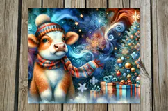 Christmas cow | 4 retro xmas Sublimation Tumbler designs Product Image 4