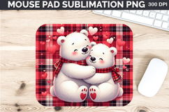 Watercolor Bear Mouse Pad Sublimation - Valentines PNG Product Image 1