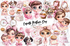 Pink Coquette Mothers Day Clipart - Set of 43 Png Bundle Product Image 1