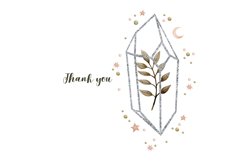 Watercolor crystals and plants clipart. Product Image 8