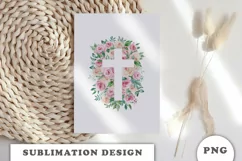 Watercolor Floral cross Png clipart Product Image 8