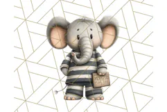 Cute Animals in Jail Clipart PNG, Funny Prisoner Critters Product Image 4