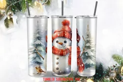 Christmas Snowman Tumbler Sublimation Designs Product Image 4