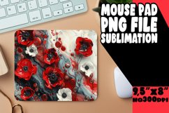 3D Marble Flower Design Mouse Pad for Sublimation Product Image 1