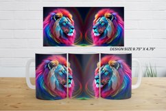 3D Neon Lion Mug Wrap | Mug sublimation design Product Image 10