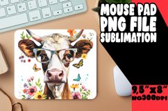 Elegant Cow Sublimation Mouse Pad - Sophisticated Farmhouse Product Image 1