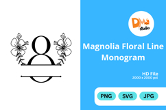 Magnolia Floral Line Monogram Product Image 1