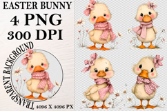 Whimsical Bunny Easter Clipart, Watercolor Easter Bunny PNG Product Image 1