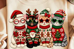 Christmas Cats PNG, Funny Christmas Sublimation, Xmas PNG Product Image 1