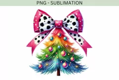 Watercolor Coquette Christmas Tree PNG | Aesthetic Product Image 3