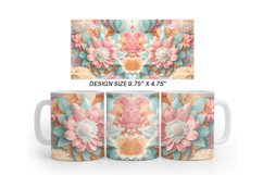 3D Flower Pastel Color Mug Wrap | Sublimation Coffee Cup Product Image 10