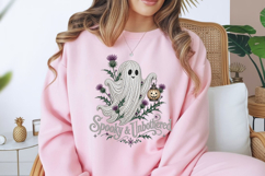 Spooky and Unbothered PNG, Rhinestone Ghost Sublimation Product Image 7