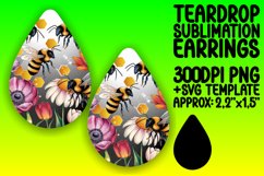 Bold Teardrop Earrings Design PNG , Bee Product Image 1