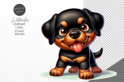 Dog clipart, Puppy clipart, Rottweiler Product Image 1