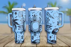 Beach Scene Engraved 40oz Tumbler Svg | Tumbler Wrap Product Image 1