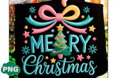 Faux Yarn Crochet Merry Christmas Png Product Image 1