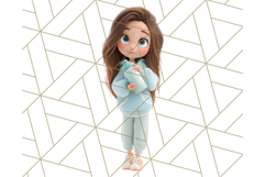 Kawaii Cozy Girl Clipart PNG, Pastel Fall Cozy Aesthetic Product Image 4