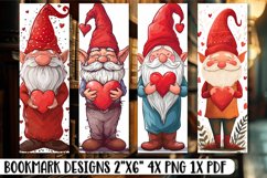 Valentine's Day Gnome Sublimation Bookmarks Product Image 1