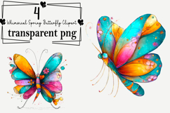 Whimsical Spring Butterfly Clipart Watercolor PNG Product Image 1