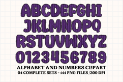 Knitted Alphabet png clipart, knitted texture doodle letters Product Image 2