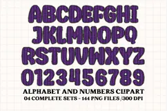 Knitted Alphabet png clipart, knitted texture doodle letters Product Image 2