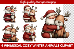 Whimsical Cozy Winter Animals Clipart | Cute Winter Wildlife Product Image 1